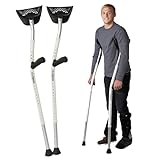 Mobilegs Ultra Crutches for Adults with Ergonomic Handgrips & Plush Saddle - Adjustable Height, Ventilated Saddle, Reduces Pain & Discomfort, Perfect for Post-Surgery & Long Term Disability