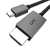 USB C to HDMI Cable, uni [4K, High-Speed] USB Type C to HDMI Cable for Home Office, [Thunderbolt 3 Compatible] for MacBook Pro/Air 2020, iPad Air 4, iPad Pro 2021, iMac, S20, XPS 15, and More-6ft