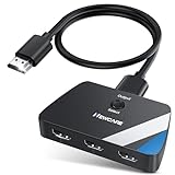[Upgrade] 4K@60Hz HDMI 2.0 Switch Splitter with 2.6FT Long HDMI Cable, HDMI Switch 3 in 1 Out, 3-Port HDMI Switcher Selector, Supports 4K 30Hz 3D 1080P HDCP2.2 for PS5 Xbox DVD Player Fire Stick PC