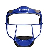 CHAMPRO The Grill Defensive Fielder's Protective Steel Frame Softball Face Mask, ROYAL, Youth