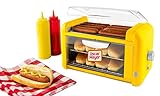 Nostalgia Oscar Mayer Extra Large 8 Hot Dog Roller & Bun Toaster Oven, Stainless Steel Grill Rollers, Non-stick Warming Racks, Perfect for Dogs, Veggie Sausages, Brats, Adjustable Timer