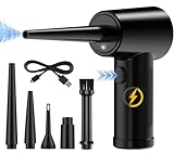 THM Compressed Air Duster, Electric Air Duster, 3-Gear to 51000 RPM Air Blower with LED Light, 6000mAh 68W Rechargeable Cordless Air Duster Replaces Air Cans for Computer Keyboard Car Home Cleaning