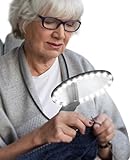 Toolhelper 5X Hands Free Magnifying Glass with 24 Ultra-Bright LEDs Light for Close Work,Neck Wear Magnifier for Reading Books,Sewing, Cross Stitch.Low Vision Seniors with Aging Eyes(Black)