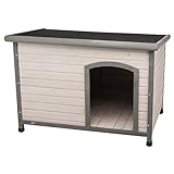 TRIXIE Large Natura Classic Outdoor Dog House, Weatherproof Finish, Elevated Floor, Gray