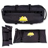 DUNE ATHLETICS Fitness Sandbag Workout Bag - Adjustable Weight 15-75 lbs with 3 Filler Sandbags for Working Out with Partner - Durable Workout Sandbags with Handles & - Workout Sand Bag for Exercise