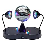 Playbees Rotating Disco Ball - LED Revolving Disco Ball with Movable Strobe Lights for Disco Party Decor, Mirror Lights Party, Mini Lava Lamp Alternative, 30 Second Dance Party