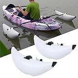 LYNICESHOP Kayak Outrigger, 2 PCS Kayak Stabilizer PVC Inflatable Pontoon Fishing Float Tube Kit - Alloy Floating Inflatable Outriggers Stabilizer Kit for Kayak Canoe Fish (White)