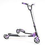 Yvolution Y Fliker Carver C5 | Three Wheeled Self-Propelling Drifting Scooter for Adults and Kids Age 9+ Years