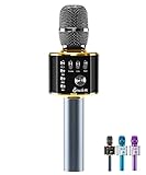 M37 - Bluetooth Karaoke Microphone Wireless - Bluetooth Microphone Wireless - Wireless Microphone Karaoke - Microphone for Kids - Carpool car Karaoke Microphones with Speaker - Karaoke mic