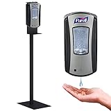 Hand Sanitizer Dispenser, Automatic, 1200 ml Capacity, with Steel 48” Hand Sanitizer Stand, Touchless Hand Sanitizer Dispenser Made in USA, Liquid Dispenser (Black, LTX)