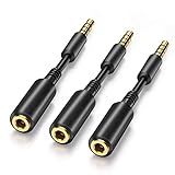 WILLIZTER 3 Pack 3.5mm Headphone Extension Cable TRRS AUX 4 Pole Extender Stereo Adapter Convertor Laptop Headset Phone 3.88 inch