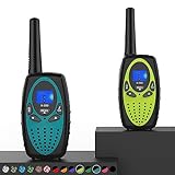 Topsung Walkie Talkies Long Range, M880 FRS Two Way Radio for Adults with LCD Screen/Durable Wakie-Talkies with Noise Cancelling for Men Women Outdoor Adventures Cruise Ship (Blue and YellowGreen)