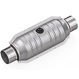ASOPARTS 3' Universal Catalytic Converter, 3' Inlet/Outle Cat Converter with Heat Shield and O2 Port