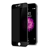 TECHO Privacy Screen Protector for iPhone 8 Plus 7 Plus, Anti Spy 9H Tempered Glass, Edge to Edge Full Cover Screen Protector Film [Anti-Fingerprint] [Full Coverage] (Black)