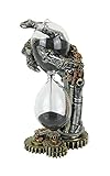 Creepy Steampunk Mechanical Skeleton Hand Metallic Finish Hourglass Sand Timer Gothic Décor