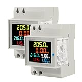 2Pack Digital Single Phase Energy Meter Tester Electricity Usage Monitor AC 110V 40V~300V 100A Ampermeter Power Voltmeter Ammeter Voltage Amps Watt Kwh Frequency Power Factor Meter Multimeter