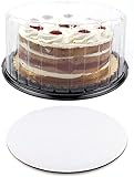 12' Plastic Cake Containers with 11' Dome Lids, Disposable Cake Containers with Dome Lids, Cake Boxes Cover, 2-3 Layer Cake Holder Display Containers, Set of 5