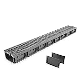 Vodaland - 4 Inch Trench Drain System with Grate - Gray - Easy 2 (1)