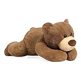 Fiosnow Weighted Stuffed Animals Brown Bear for Adults 3.5lbs 24' Weighted Plush Bear for Kids Throw Pillow Super Cute Kawaii Plush Toys Great Gifts for Birthday