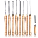 Urbansential HSS Wood Turning Tools Lathe Chisel Set of 8 pcs, with Wooden Box (Wood Color)