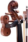 Violin Wall Mount Violin Hanger Mahogany Violin Viola Stand with Bow Hook
