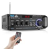 Pyle Wireless Bluetooth Stereo Power Amplifier - 200W 2 Channel Audio Stereo Receiver USA Warranty w/ RCA, USB, SD, MIC IN, FM Radio, For Home Theater Entertainment via RCA, Studio Use -Pyle PDA29BU.6