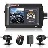 VSYSTO S2F Motorcycle Dash Cam Front and Rear Dual 1080p 150° Angle Sportbike Camera Recording DVR with 3.0'' Waterproof Screen Built-in WiFi G-Sensor GPS Voltmeter Parking Mode