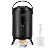Insulated Beverage Dispenser 8 QT/2.2 Gallon, Stainless Steel Beverage Dispenser Cold and Hot Drink dispenser with Thermometer-Spigot for Hot Tea & Coffee, Cold Milk, Water, Juice