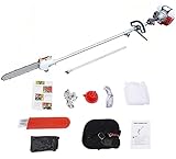 Gas Powered Pole Saw 42.7CC 2-Cycle Powerful Tree Trimmer Reach to 16ft Cordless Pruning Saw Long Extension Garden Branch Cutter for Tree Trimming Branch Cutting