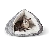 K&H Pet Products Self-Warming Hut Pet Bed, Cat Bed Cave, Gray Small 18 X 19 Inches