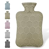 ANMIA Hot Water Bottles for Pain Relief Warming Bed Period Cramps,Hot Water Bags 2Liter,Eco Non Toxic Rubber (Dark Green)