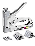 WETOLS Staple Gun, Heavy Duty Staple Gun, 3 in 1 Manual Nail Gun with 2400 Staples(D, U and T-Type), for Upholstery, Material Repair, Carpentry, Decoration, Furniture, DIY - DY808