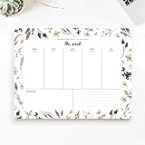 Bliss Collections Weekly Planner, Shade Garden, Undated Tear-Off Sheets Notepad Includes Calendar, Organizer, Scheduler for Goals, Tasks, Ideas, Notes and To Do Lists, 8.5'x11' (50 Sheets)