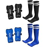 AIMISICAR Soccer Shin Guards Toddler Kids Youth, Shin Pads and Long Soccer Socks for 3-15 Years Old Boys and Girls for Football Games, Lightweight and Breathable Soccer Equipment, 2 Pack