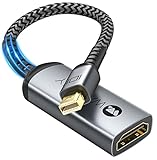 4K Mini DisplayPort to HDMI Adapter, WARRKY [UHD, Gold-Plated Plug, Aluminum Case] Thunderbolt to HDMI Converter Compatible for MacBook Air/Pro, Mac Mini, iMac, Surface Pro/Dock, Monitor/TV/Projector