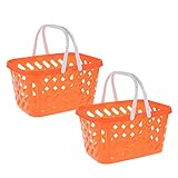 NUOBESTY 2pcs Mini Toy Shopping Basket Kids Grocery Basket with Handles Easter Eggs Baskets for Kids Toddlers Party Favors Kitchen Pretend Play Small Storage Basket Toy