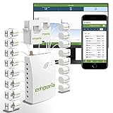 Smart Home Energy Monitor with 16 50A Circuit Level Sensors | Vue - Real Time Electricity Monitor/Meter | Solar/Net Metering
