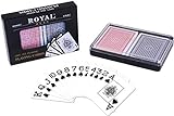 2-Decks Royal Poker Size 100% Plastic Playing Cards Set in Plastic Case, Waterproof (Large Index)