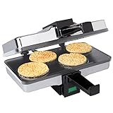 CucinaPro Piccolo Pizzelle Baker - Electric Press Makes 4 Mini Cookies at Once, Grey Nonstick Interior For Fast Cleanup, Must Have Gift or Treat for Parties, Unique Dessert or Baking Gift for Her