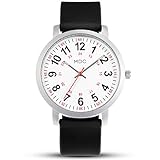 Nursing Watches for Nurses Medical Watch with Second Hand Womens Waterproof Wrist Watches for Women 24 Hour Analog Quartz Wristwatch with Black Silicone Strap by MDC
