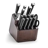 Calphalon Premier SharpIN Knife Set with Sharpening Knife Block, 15-Piece Carbon Steel Kitchen Knife Set