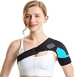 Shoulder Brace for Men and Women, Reusable Shoulder Ice Pack Wrap Adjustable Shoulder Strap Sling Compression Sleeve Stability Support for Arms Tendonitis, Dislocation, Left and Right Rotator Cuff Arm Joint Pain Relief- Hot/Cold Therapy Cool Gel Wrap