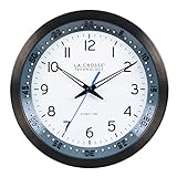 La Crosse Technology 404-54667-INT 10-Inch Atomic Chapter Ring Stainless Steel Analog Clock