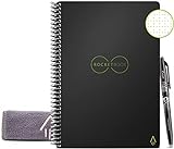 Rocketbook Core Reusable Smart Notebook | Innovative, Eco-Friendly, Digitally Connected Notebook with Cloud Sharing Capabilities | Dotted, 6' x 8.8', 36 Pg, Infinity Black, with Pen, Cloth, and App Included