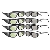 Elikliv 4 Pack G05 Active Shutter 3D Glasses + 4 Pack JX60 Active Shutter 3D Glasses Compatible with Epson 3D Projector, TDG-BT500A TDG-BT400A TY-ER3D5MA