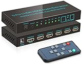(Newest Version) SkycropHD 5 Port 4K HDMI Switch with Optical & 3.5mm AUX Audio Out, 5x1 HDMI Switcher Audio Extractor Splitter Support 4K@60Hz, 1080P@120Hz, ARC, HDCP 2.2, HDR10, Dolby Vision/Atoms