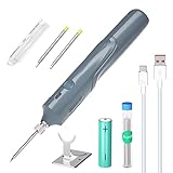 Cordless Soldering Iron 2600mAh with LED Light, 8W Welding Tools, Rechargeable Battery Soldering Iron Electric, Soldering Iron Kit with Adjustable Temp 300-450℃, Fast Heating, Portable Soldering Kit