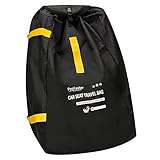 ProFaster Car Seat Travel Bag Backpack for Air Travel - Karfast Universal Infant Carseat Gate Check Bag Cover for Airplane, Foldable with Pouch, Yellow