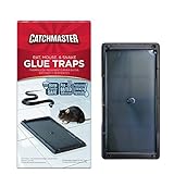 Baited Glue Traps by Catchmaster - 8 Pre-Baited Trays, Ready to Use Indoors. Rat Mouse Snake Exterminator Plastic Sticky Adhesive Easy No-Mess Simple Non-Toxic Disposable - Made in the USA