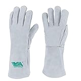 VLA Leather Welding Gloves For Men and Women, Extra Soft and Hands Protection,Perfect Fit for Heat/Fire Resistant,Stick,Mig BBQ, Grill, and Multi-Use